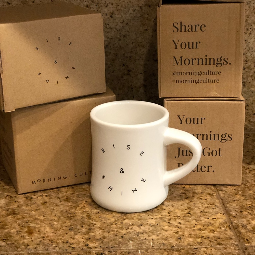 Set of 4 Morning Culture Rise & Shine diner mugs